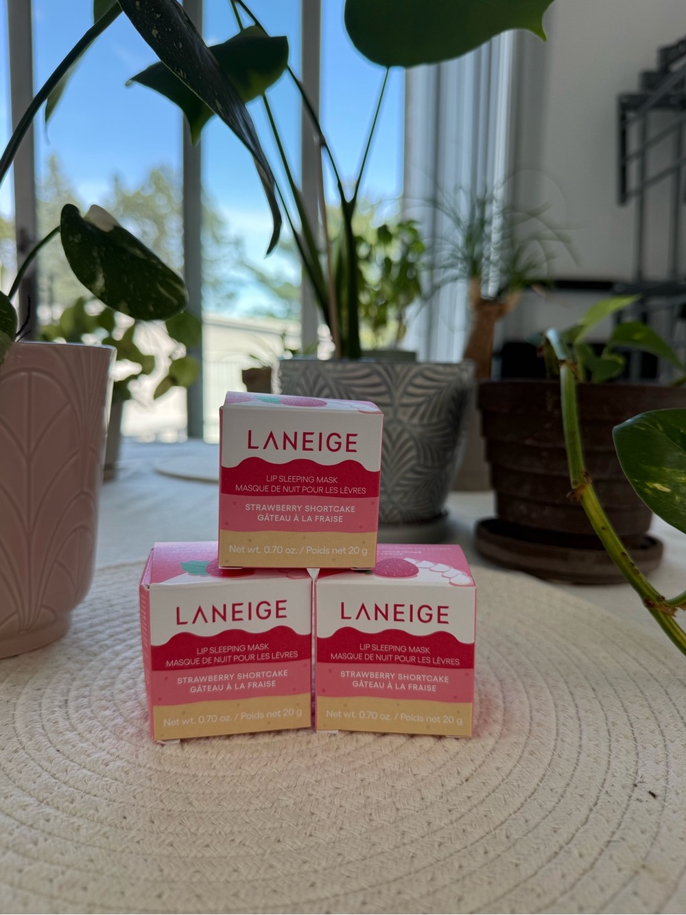 LANEIGE Lip Sleeping Masks Trio - Pink & White Packaging